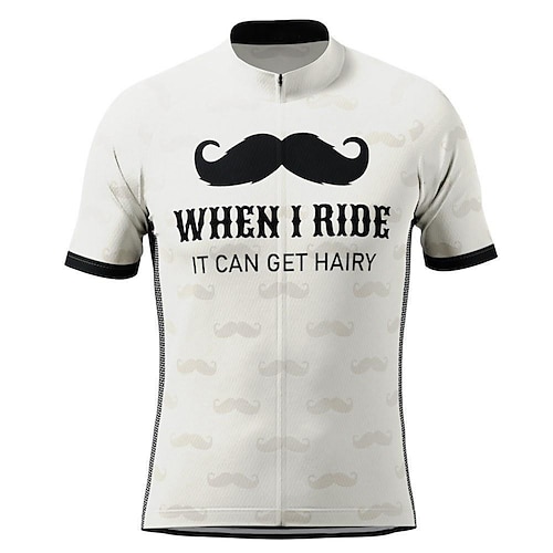 

21Grams Men's Cycling Jersey Short Sleeve Bike Top with 3 Rear Pockets Mountain Bike MTB Road Bike Cycling Breathable Quick Dry Moisture Wicking Reflective Strips White Black Graphic Polyester Spandex