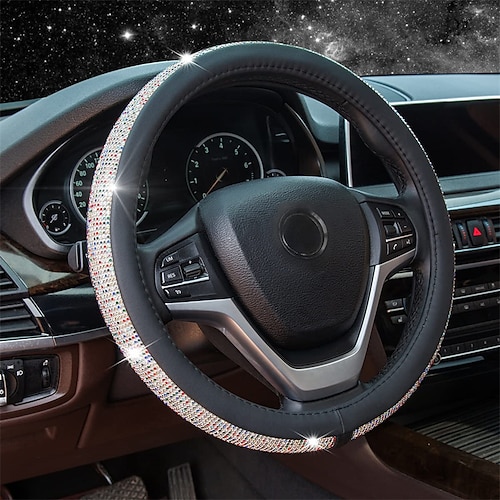 

StarFire Universal 15 Inch Car Steering Wheel Cover with Crystal Rhinestones for Fusion Focus HRV Corolla Prius Rav4 Tacoma Camry 38CM