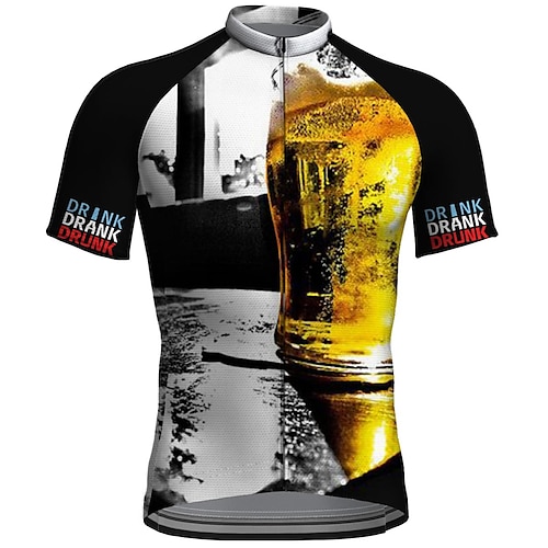 

21Grams Men's Cycling Jersey Short Sleeve Bike Top with 3 Rear Pockets Mountain Bike MTB Road Bike Cycling Breathable Quick Dry Moisture Wicking Reflective Strips Black Polyester Spandex Sports