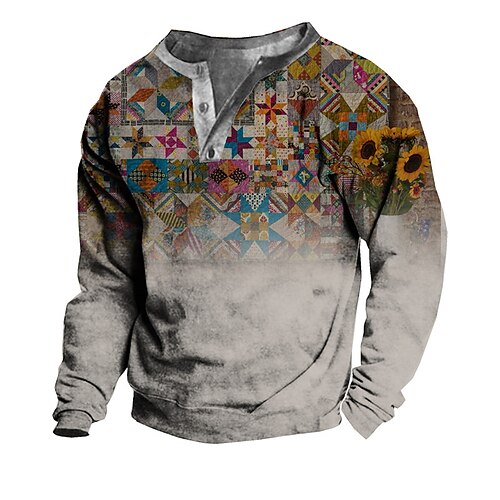 

Men's Unisex Sweatshirt Pullover Sunflower Graphic Prints Print Casual Daily Sports 3D Print Designer Casual Hoodies Sweatshirts Long Sleeve Gray