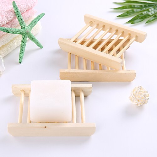 

Portable Soap Dishes Natural Wood Soap Tray Holder Dish Storage Bath Shower Plate Home Bathroom Wash Soap Holder Organizer