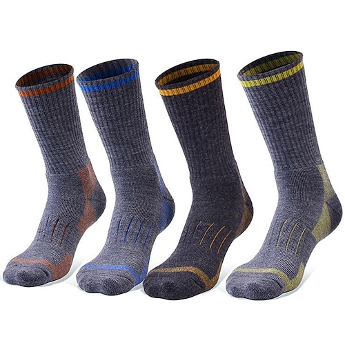 

Men's Women's Merino Wool Hiking Socks Ski Socks Sports Socks Outdoor Thermal Warm Breathable Lightweight Soft Crew Socks Black Army Green Honey Brown for Fishing Climbing Camping