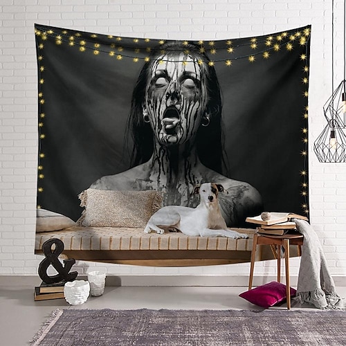 

Halloween Horror Bloody Tapestry Art Deco Blanket Curtain Hanging Home Bedroom Living Room Decor