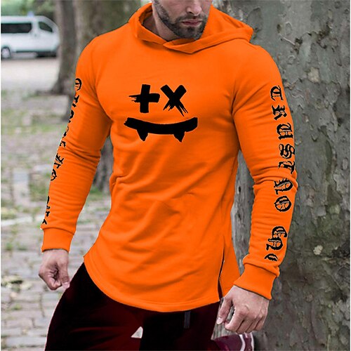 

Hombre Sudadera Con Capucha Naranja Con Capucha Graphic Letra Estampado Diario Festivos Noche Estampado en caliente Ropa de calle Casual Otoño invierno Ropa Sudaderas con capucha Sudaderas