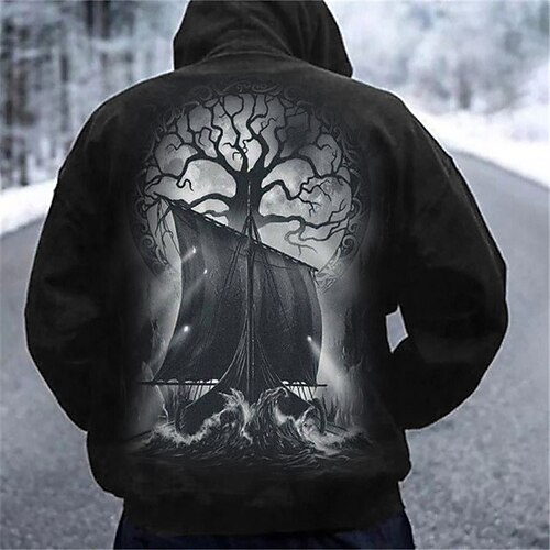 

Men's Unisex Pullover Hoodie Sweatshirt Black Hooded Graphic Prints Print Christmas Sports & Outdoor Daily 3D Print Basic Streetwear Casual Spring & Fall Clothing Apparel Hoodies Sweatshirts Long