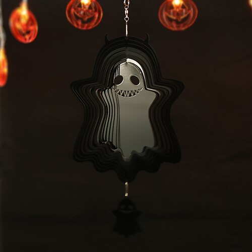 

Halloween Ghost Smile Wind Spinner Wind Chime Handmade Gift Dream Catcher Ornament Wall Hanging Outdoor Decor 30230.05cm