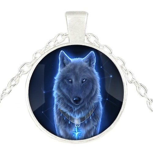 

new jewelry long sweater chain wolf totem time gem pendant necklace