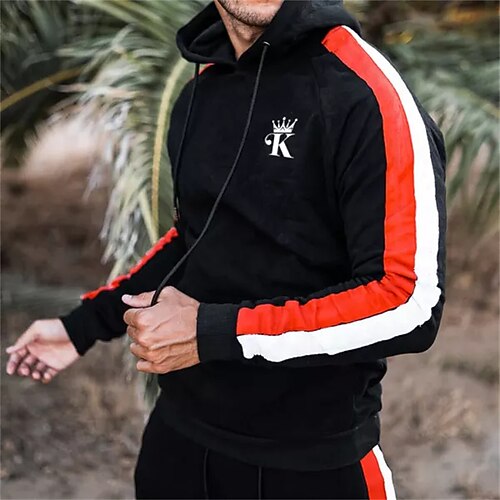 

Men's Pullover Hoodie Sweatshirt Pullover Hooded Graphic Print Daily Holiday Going out Other Prints Streetwear Casual Hoodies Sweatshirts Long Sleeve Black