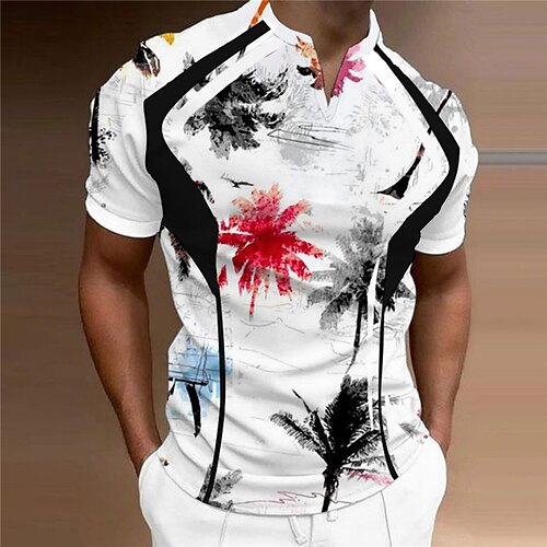 

Men's Unisex T shirt Tee 3D Print Graphic Prints Tree V Neck Street Daily Print Short Sleeve Tops Designer Casual Big and Tall Sports White / Summer
