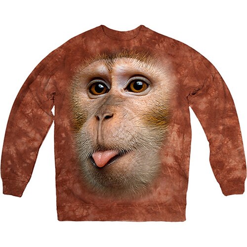 

Men's Unisex Sweatshirt Pullover Graphic Prints Monkey Animal Print Daily Sports Holiday 3D Print Designer Casual Hoodies Sweatshirts Red