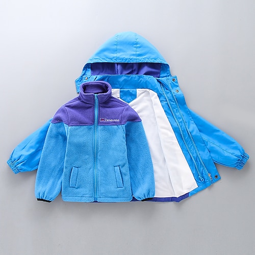 

Kids Boys Coat Outerwear Letter Long Sleeve Pocket Coat Daily Sport Black Blue Orange Winter Fall 4-13 Years