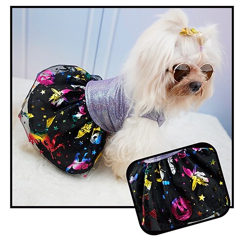 

Dog Cat Dress Printed Fashion Funny Casual Daily Outdoor Dog Clothes Puppy Clothes Dog Outfits Soft Orange Costume for Girl and Boy Dog Polyester