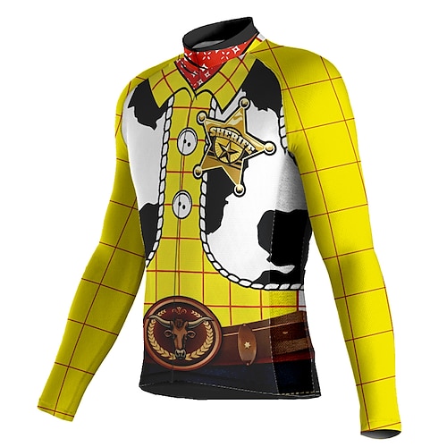 

21Grams Men's Cycling Jersey Long Sleeve Bike Top with 3 Rear Pockets Mountain Bike MTB Road Bike Cycling Breathable Quick Dry Moisture Wicking Reflective Strips Yellow Graphic Polyester Spandex