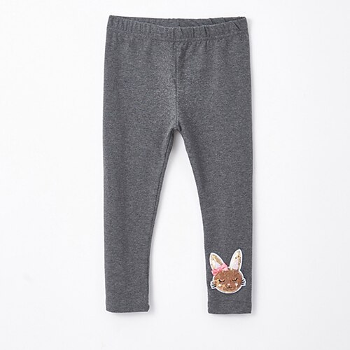 

Kids Girls' Leggings Grey Solid Colored Animal Fall Winter School 2-8 Years