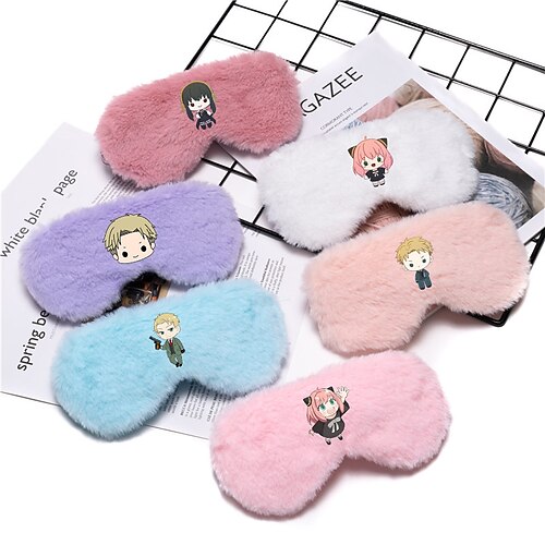 

Spy Family Spy Play House Eye Mask Animation Peripheral Imitation Rabbit Fur Shading Eye Mask Autumn and Winter Sleep Eye Mask