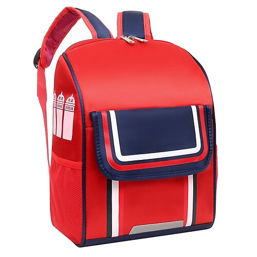 

School Backpack Bookbag Multicolor for Student Toddler Boys Water Resistant Wear-Resistant Classic Oxford Cloth School Bag Back Pack Satchel 14 inch