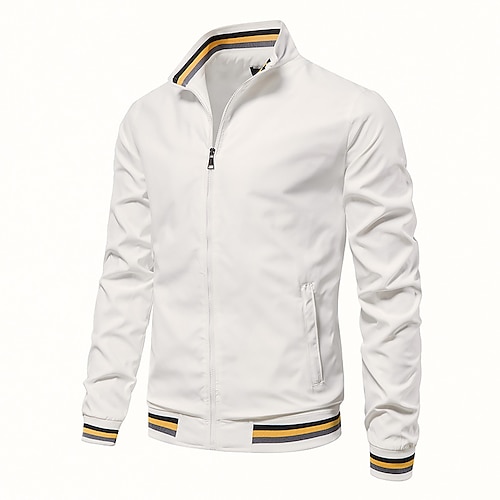 

Hombre Chaqueta Diario Primavera Regular Abrigo Escote Chino Ajuste regular Mantiene abrigado Deportes Chaquetas Manga Larga Color sólido A Cuadros Clásico Verde Trébol Blanco Negro