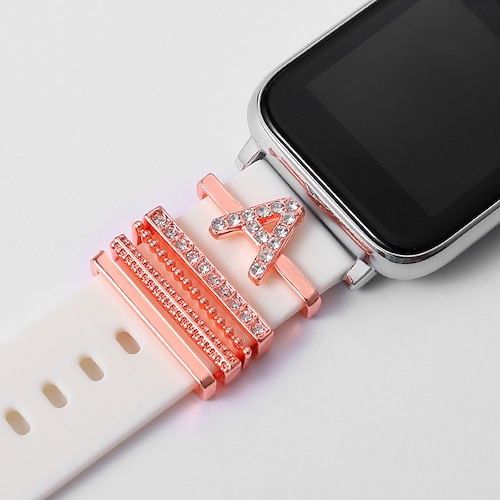 

1pc Watch Band Charms Compatible with Apple iWatch Universal Rhinestone Handmade Luxury Bling Diamond Decorative Rings Loops for iWatch Smartwatch Strap Wristband for Series 7 / SE / 6/5/4/3/2/1