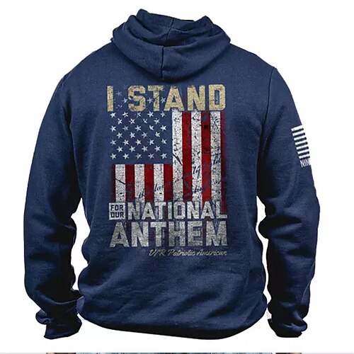 

Men's Unisex Pullover Hoodie Sweatshirt Hooded Graphic Prints National Flag Print Daily Sports 3D Print Streetwear Designer Hoodies Sweatshirts Long Sleeve Blue