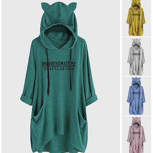 

Inspired by Christmas Cat Ear More Costumes Hoodie Sweatshirt Oversized Hoodie Animal Graphic Hoodie For Women's Girls' Adults' Hot Stamping Spandex Homecoming Vacation