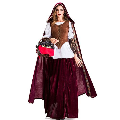 

Fairytale A Little Match Girl Outfits Women's Movie Cosplay Cosplay Brown Vest Top Skirt Masquerade Polyester / Cloak