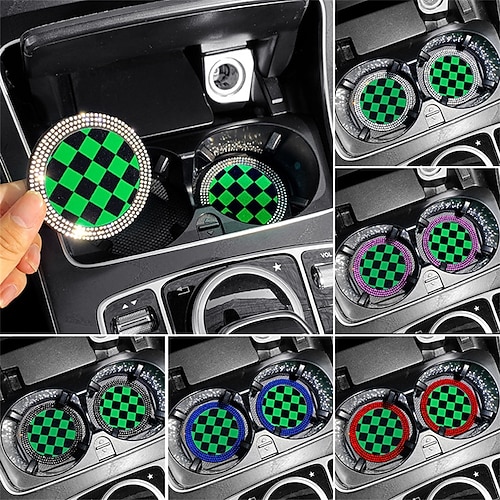 

2pcs Car Console Cup Coaster Bling Keep Car Clean Durable PVC For SUV Truck Van