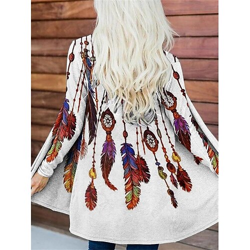 

Mujer Blusa campesina Blanco Floral Estampado Manga Larga Casual Diario Vintage Casual Escote en Pico Regular Algodón Holgado Flor S