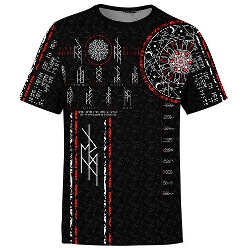 

Men's Unisex T shirt Tee Tribal Graphic Prints Crew Neck Red 3D Print Outdoor Street Short Sleeve Print Clothing Apparel Sports Casual Comfortable Big and Tall / Summer / Summer