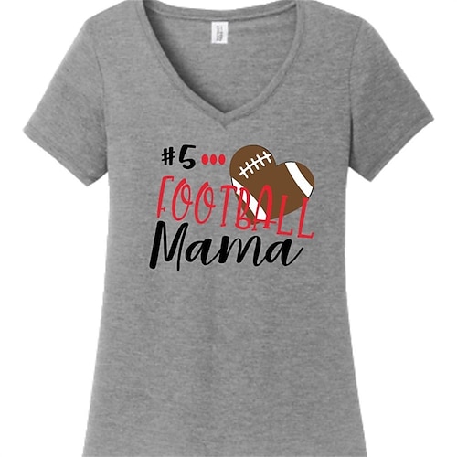 

Women's T shirt Tee Heart Text Baseball Casual Weekend Painting T shirt Tee Short Sleeve Print Round Neck Basic Gray S