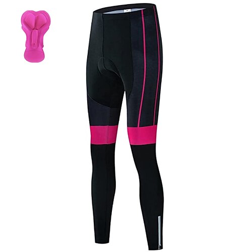 

21Grams Women's Cycling Tights Bike Bottoms Mountain Bike MTB Road Bike Cycling Sports Stripes 3D Pad Cycling Breathable Quick Dry Rose Red Polyester Spandex Clothing Apparel Bike Wear / Stretchy