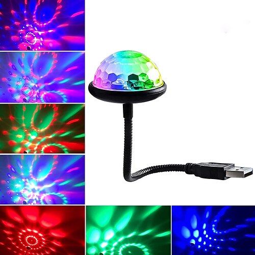 

Dj Lighting Sound Party Auto USB Mini Disco Ball Lights RGB Multi Color Car Atmosphere Room Decorations Lamp Magic Strobe Light