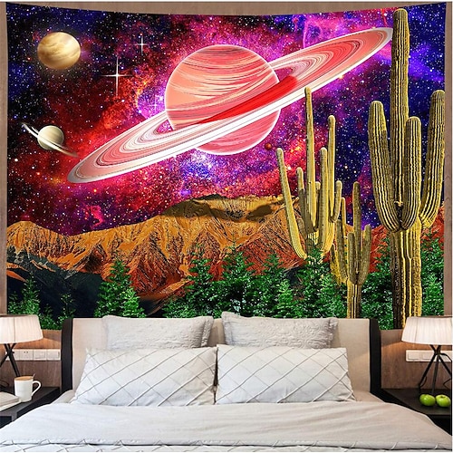 

Planet Psychedelic Abstract Wall Tapestry Art Decor Blanket Curtain Hanging Home Bedroom Living Room Decoration Polyester