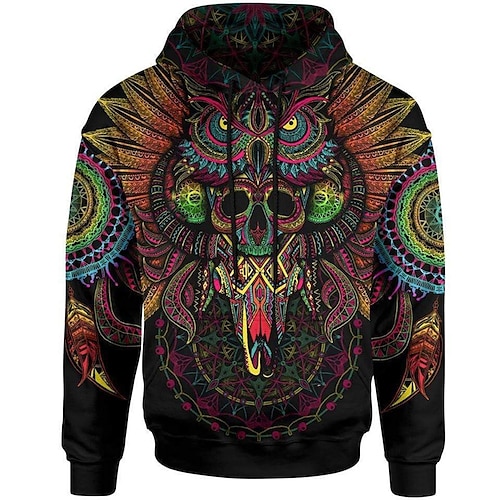 

Men's Unisex Hoodie Pullover Hoodie Sweatshirt Orange Hooded Tribal Graphic Prints Print Sports Outdoor Daily Sports 3D Print Basic Streetwear Casual Spring Fall Clothing Apparel Hoodies