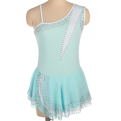 

Figure Skating Dress Women's Girls' Ice Skating Dress Sky Blue Open Back High Elasticity Training Competition Skating Wear Crystal / Rhinestone Sleeveless Ice Skating Figure Skating / Winter