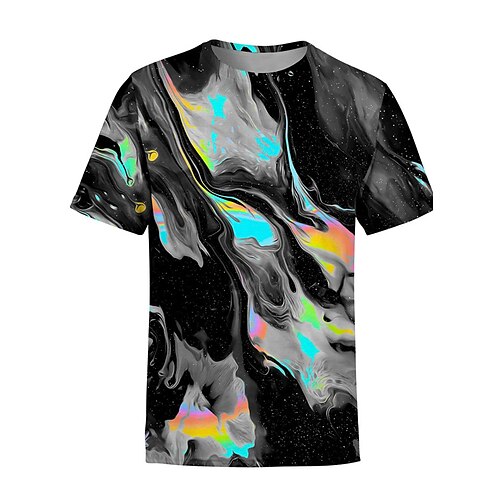 

Men's Unisex T shirt Tee 3D Print Graphic Prints Crew Neck Street Daily Print Short Sleeve Tops Lightweight Casual Big and Tall Sports Black / Summer