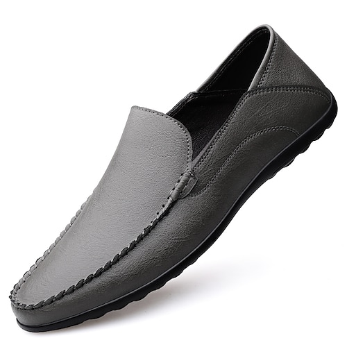 

Homens Mocassins e Slip-Ons Mocassins Comfort Mocassins Sapatas da manta do estilo britânico Negócio Casual Formais Diário Escritório e Carreira Couro Ecológico Preto Cinzento Inverno Outono