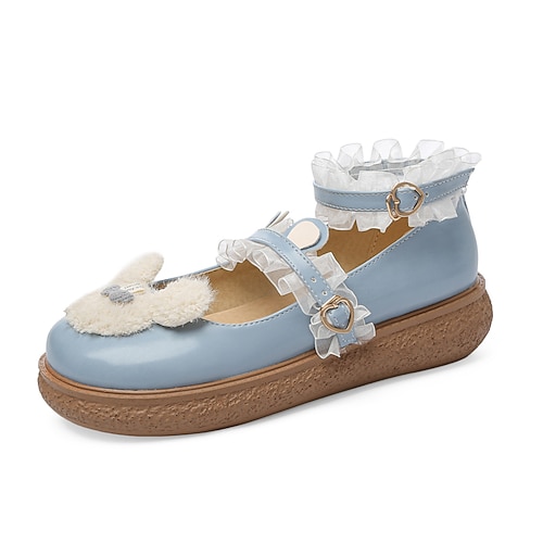 

Girls' Flats Princess Shoes School Shoes PU Flower Girl Shoes Big Kids(7years ) Party Birthday Buckle Black Blue Beige Fall Summer