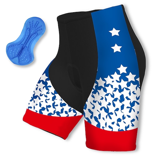 

21Grams Men's Bike Shorts Cycling Shorts Bike Padded Shorts / Chamois Mountain Bike MTB Road Bike Cycling Sports Stars 3D Pad Cycling Breathable Quick Dry Red Blue Polyester Spandex Clothing Apparel