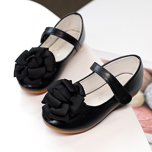 

Girls' Flats Flower Girl Shoes Microfiber Wedding Casual / Daily Dress Shoes Little Kids(4-7ys) Toddler(2-4ys) Wedding Party Party & Evening Pearl Black Silver Fall Spring