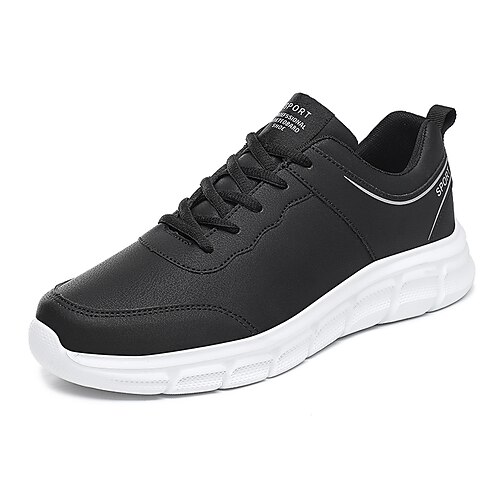 

Men's Sneakers Sporty Look Comfort Shoes Sporty Casual Athletic Daily Fitness & Cross Training Shoes Walking Shoes PU Dark Grey Black / White Black Winter Fall