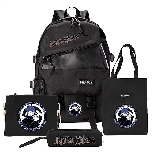 

Spell Back to the War Schoolbag Backpack Large-capacity Four-piece Backpack Student Casual Pencil Bag Change Canvas Bag