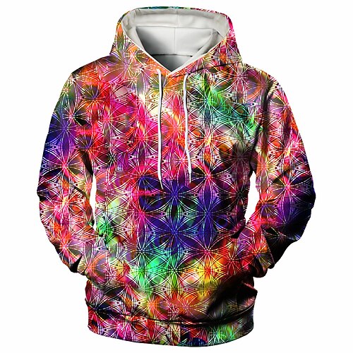 

Men's Unisex Pullover Hoodie Sweatshirt Rainbow Hooded Color Block Graphic Prints Print Daily Sports 3D Print Streetwear Casual Big and Tall Spring & Fall Clothing Apparel Hoodies Sweatshirts Long