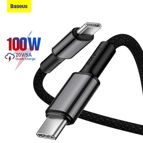 

Baseus USB C to USB C Cable 100W 3ft/6ft USB Type C Nylon Braided Fast Charging Charger Cord Compatible with MacBook Pro iPad Mini 6 iPad Air 4 iPad Pro 2020 2018 Samsung Galaxy S22 S21 S20 Note 20