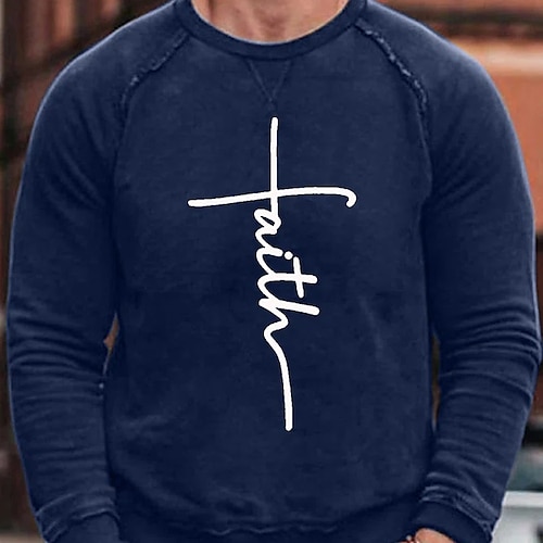 

Men's Sweatshirt Pullover Graphic Patterned Letter Print Sports Outdoor Daily Sports Hot Stamping Basic Casual Hoodies Sweatshirts Black Gray Navy Blue