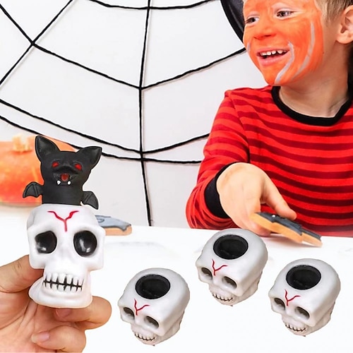 

Spoof Toys Anti-deform Squishes Skull Vent Toy Halloween Decompression Toy for Kids Adults 3pcs 5pcs