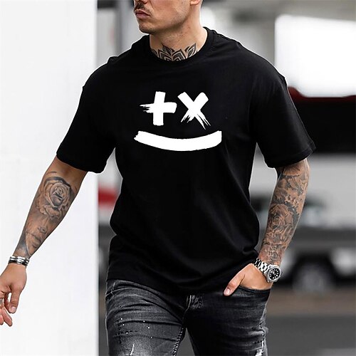 

Men's Unisex T shirt Tee Hot Stamping Symbol Graphic Prints Crew Neck Street Daily Print Short Sleeve Tops Designer Casual Big and Tall Sports Black / Summer / Summer