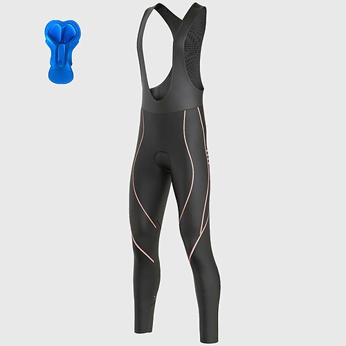 

21Grams Men's Cycling Bib Tights Bike Tights Bottoms Mountain Bike MTB Road Bike Cycling Sports Stripes 3D Pad Breathable Quick Dry Stretchy Black Spandex Clothing Apparel Bike Wear