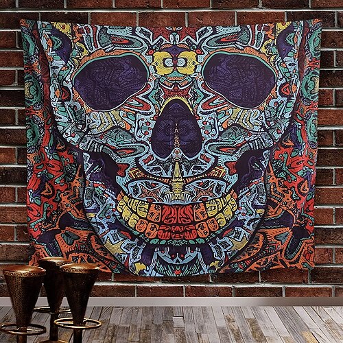 

Halloween Party Holiday Wall Tapestry Art Decor Blanket Curtain Picnic Tablecloth Hanging Home Bedroom Living Room Dorm Decoration Psychedelic Pumpkin Haunted Scary House Polyester