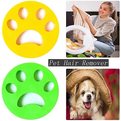 

2Pcs Pet Hair Catcher for Washing Machine Laundry, Reusable Pet Portable Silica Dogs Cats Hair Catcher Perfect for Clothing,Bedding,Couch,Rug