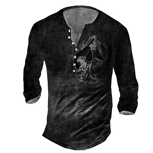 

Men's T shirt Tee Tee Graphic Round Neck Black Long Sleeve 3D Print Casual Daily Print Tops Fashion Designer Comfortable Big and Tall